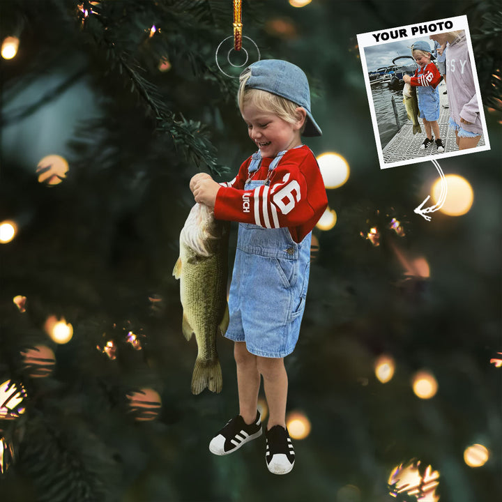 Tiny Tacklebox - Personalized Photo Mica Ornament - Gift For Fishing Lovers
