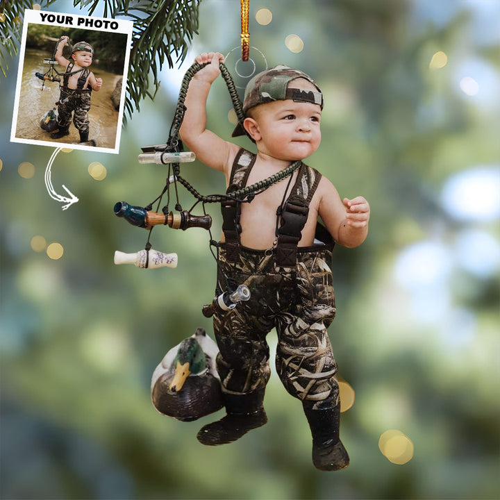 Hunting Buddy - Personalized Photo Mica Ornament - Gift For Hunting Lovers