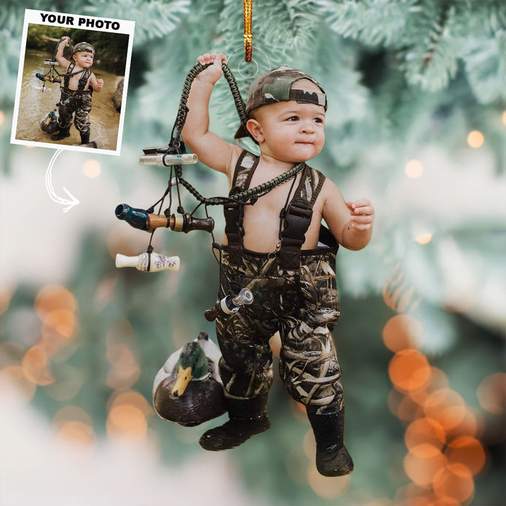 Hunting Buddy - Personalized Photo Mica Ornament - Gift For Hunting Lovers