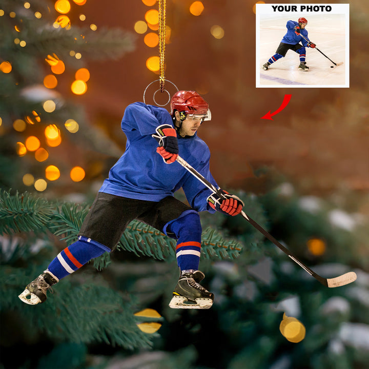 The Ace - Personalized Photo Mica Ornament - Gift For Ice Hockey Lover, Ice Hockey Player, Family Member