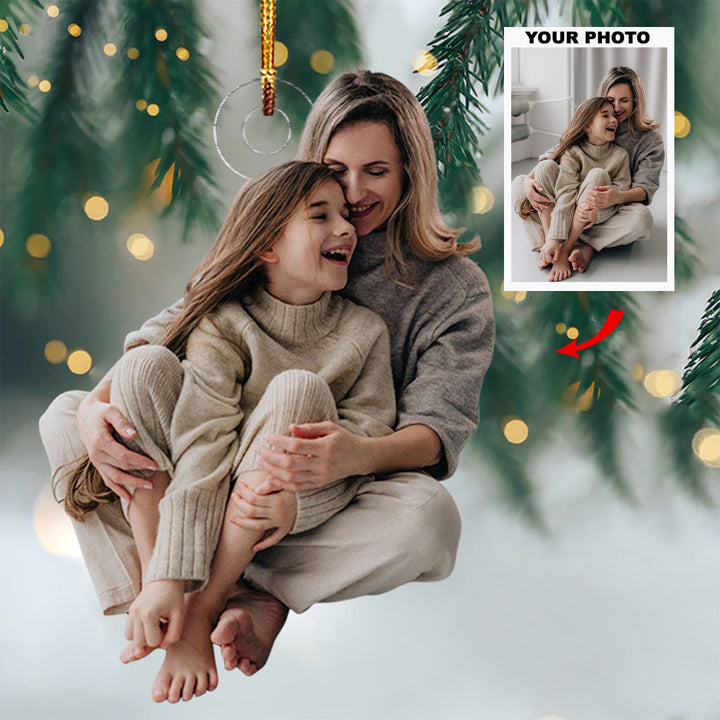 Beloved Moments - Personalized Photo Mica Ornament - Christmas Gift For Family, Family Members