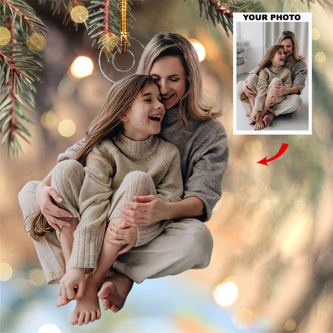 Beloved Moments - Personalized Photo Mica Ornament - Christmas Gift For Family, Family Members