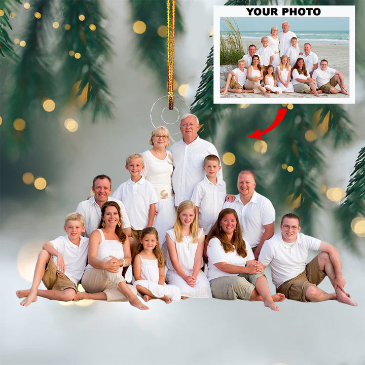 Cherished Moments - Personalized Photo Mica Ornament - Christmas Gift For Family, Family Members