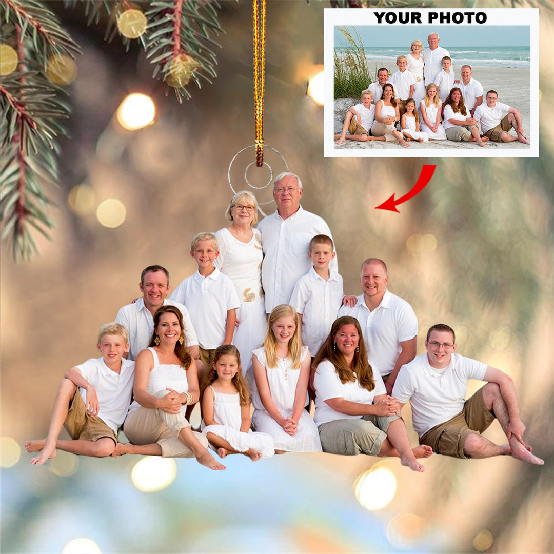 Cherished Moments - Personalized Photo Mica Ornament - Christmas Gift For Family, Family Members
