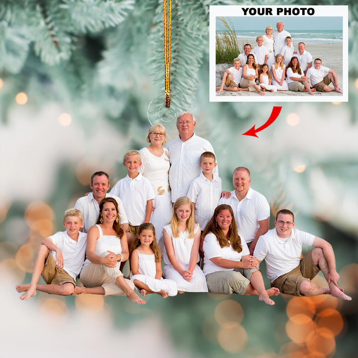 Cherished Moments - Personalized Photo Mica Ornament - Christmas Gift For Family, Family Members