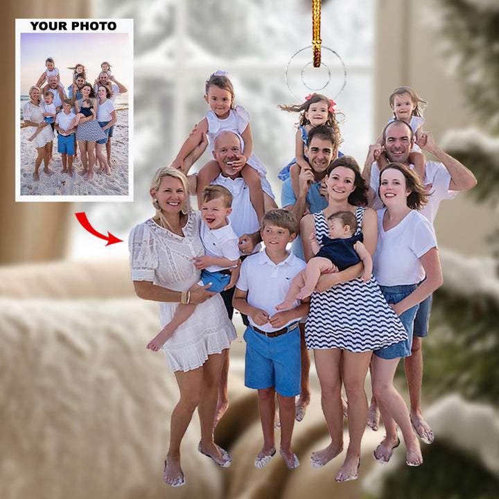 Family Blessing - Personalized Photo Mica Ornament - Christmas Gift For Family, Family Members
