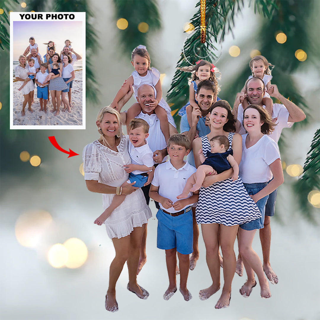 Family Blessing - Personalized Photo Mica Ornament - Christmas Gift For Family, Family Members