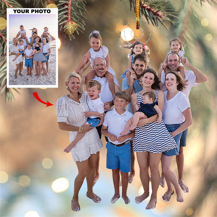 Family Blessing - Personalized Photo Mica Ornament - Christmas Gift For Family, Family Members