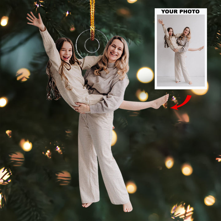 Love & Laughter - Personalized Photo Mica Ornament - Christmas Gift For Family, Family Members