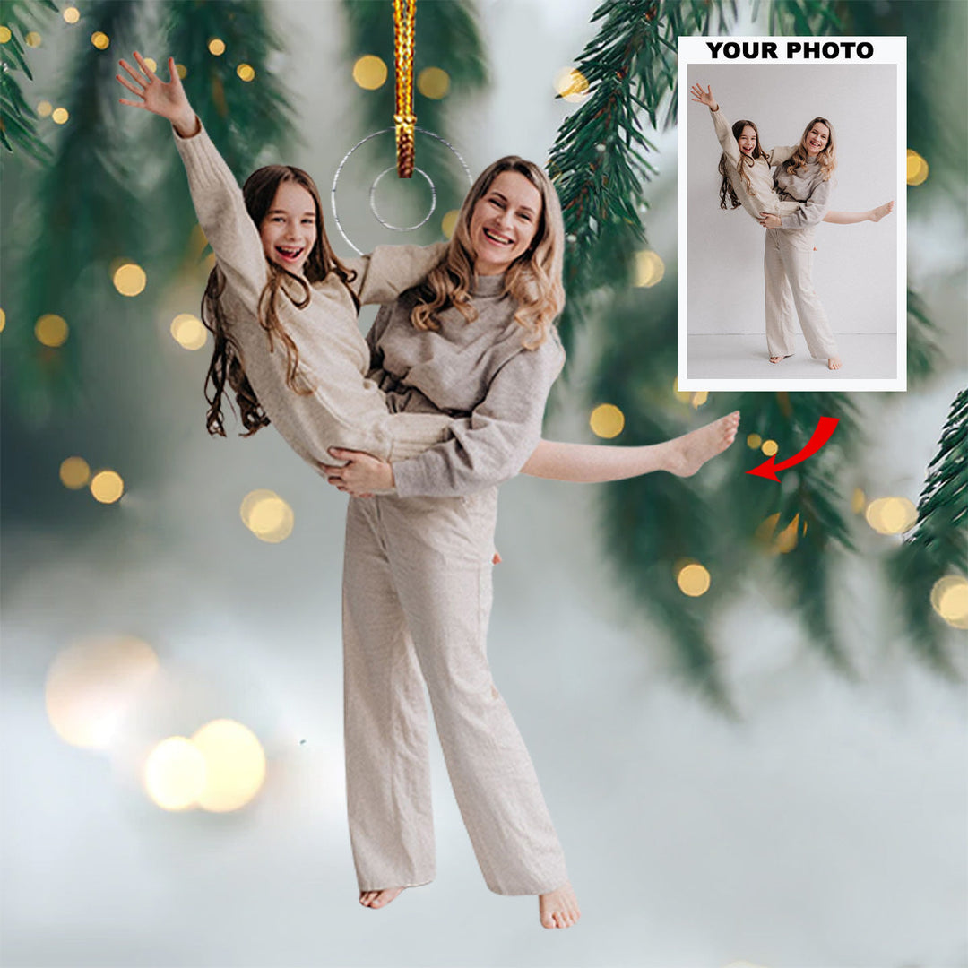 Love & Laughter - Personalized Photo Mica Ornament - Christmas Gift For Family, Family Members