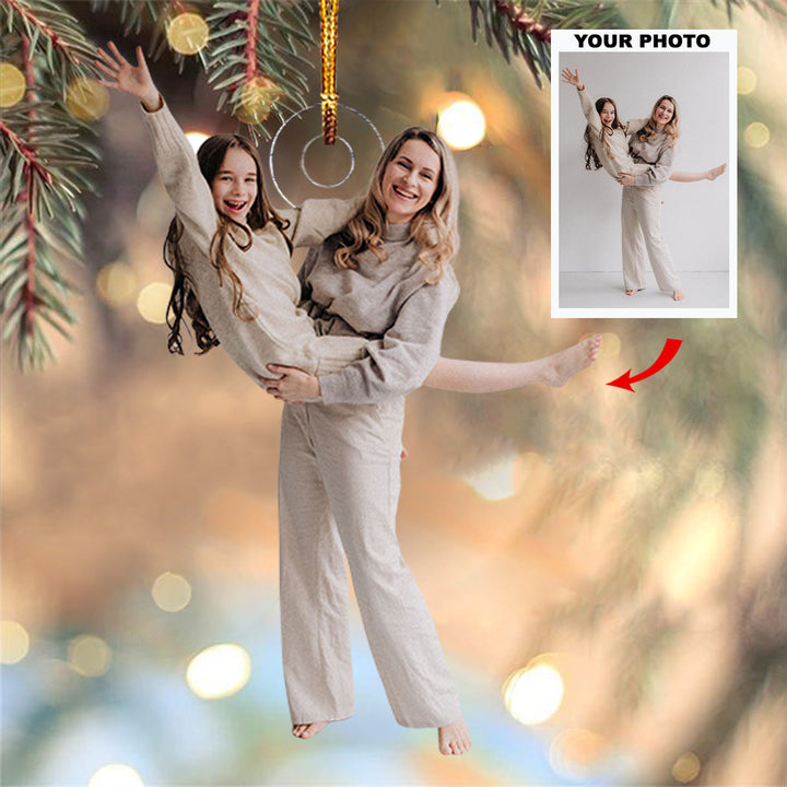 Love & Laughter - Personalized Photo Mica Ornament - Christmas Gift For Family, Family Members
