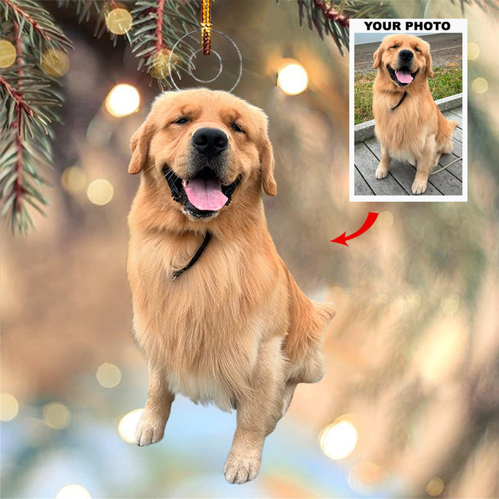 Festive Furball - Personalized Photo Mica Ornament - Christmas Gift For Dog Lovers, Dog Owners