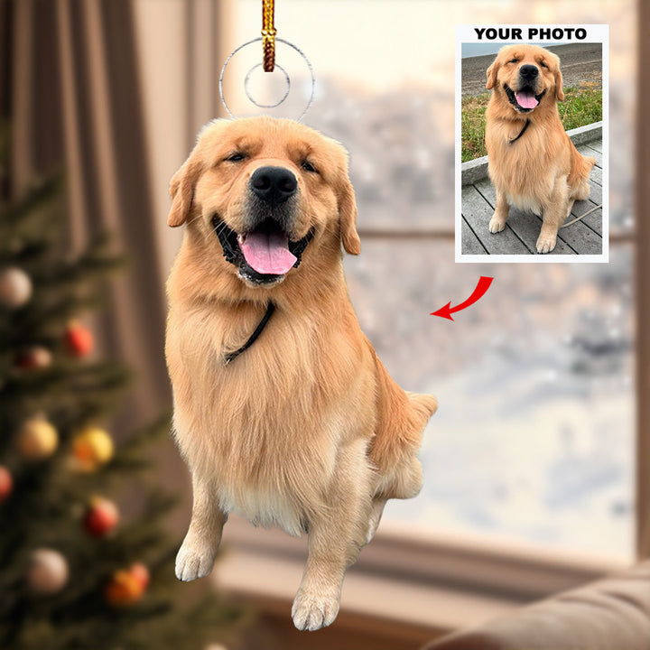 Festive Furball - Personalized Photo Mica Ornament - Christmas Gift For Dog Lovers, Dog Owners