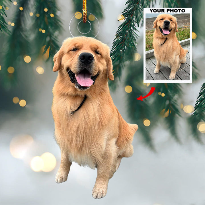 Festive Furball - Personalized Photo Mica Ornament - Christmas Gift For Dog Lovers, Dog Owners