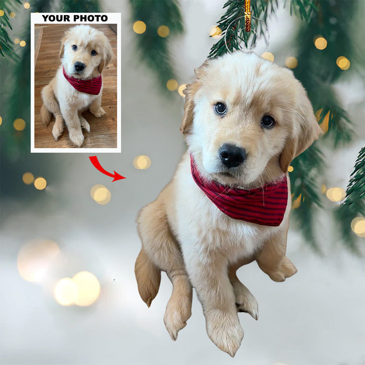 Yappy Holidays - Personalized Photo Mica Ornament - Christmas Gift For Dog Lovers, Dog Owners