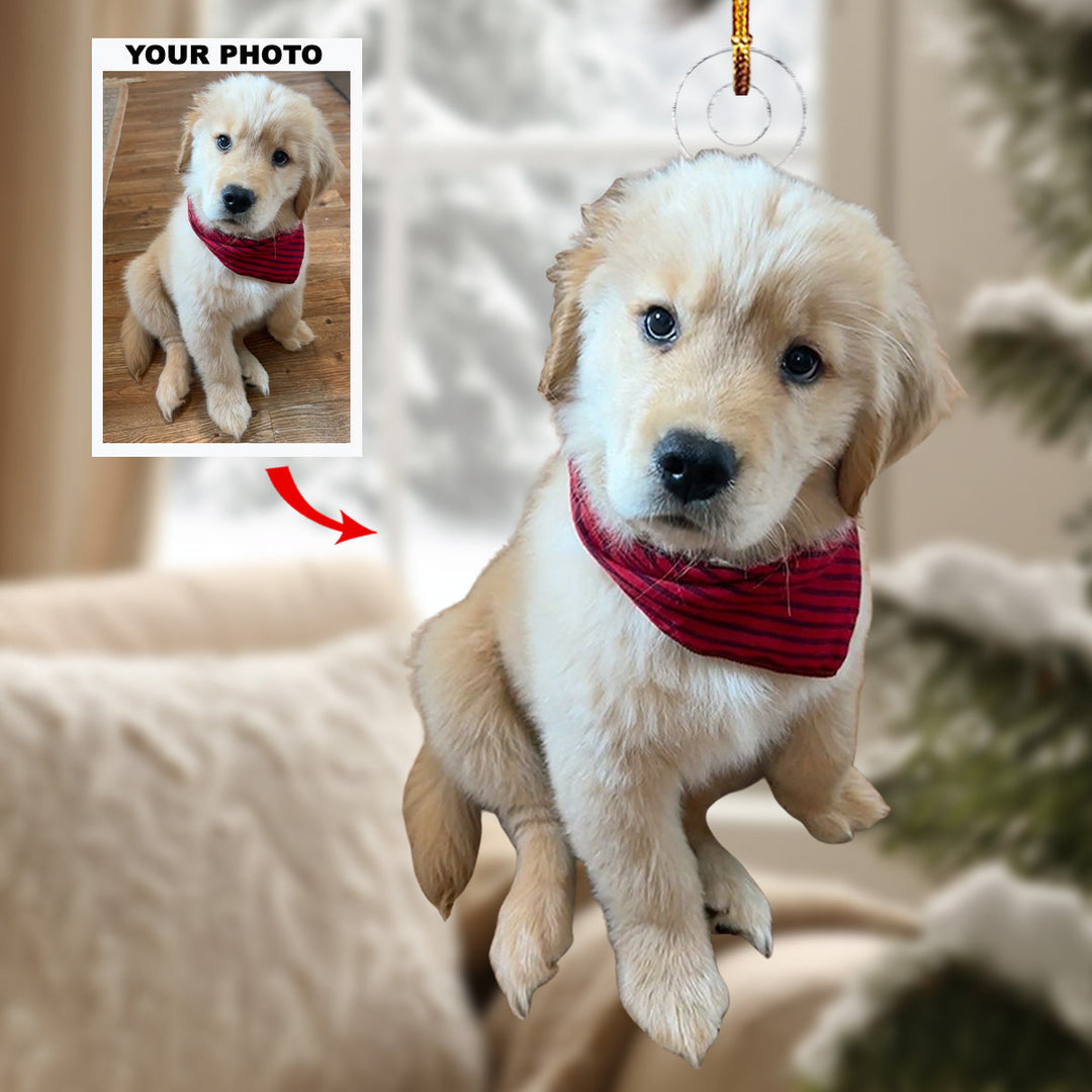 Yappy Holidays - Personalized Photo Mica Ornament - Christmas Gift For Dog Lovers, Dog Owners