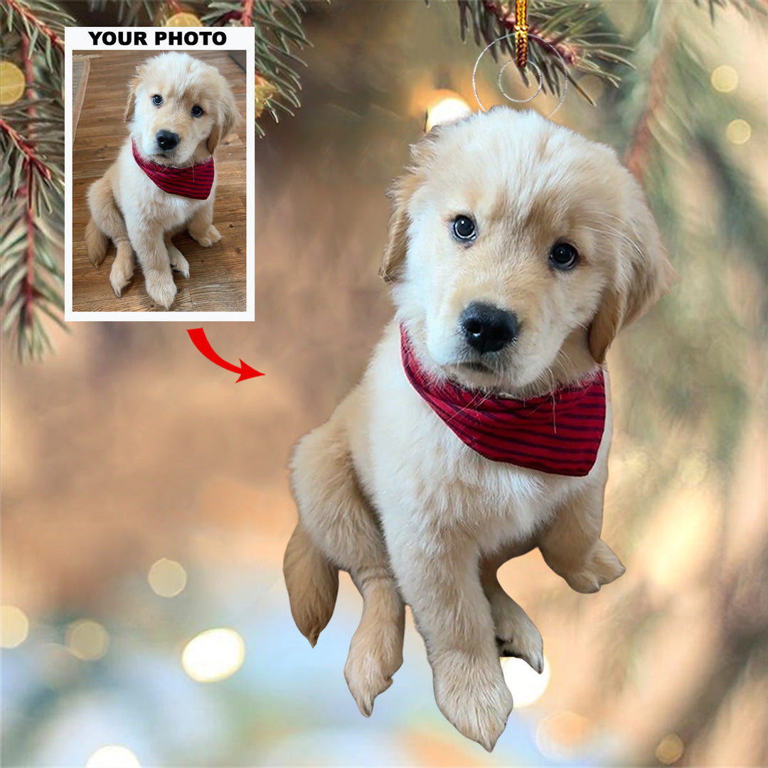 Yappy Holidays - Personalized Photo Mica Ornament - Christmas Gift For Dog Lovers, Dog Owners
