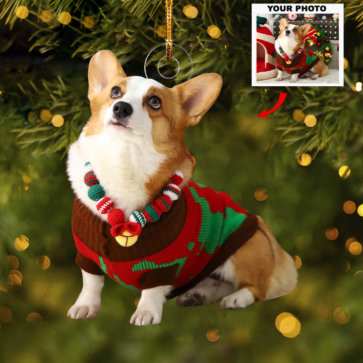 Christmas Cuddles - Personalized Photo Mica Ornament - Gift For Pet Lovers, Pet Owners, Family Members