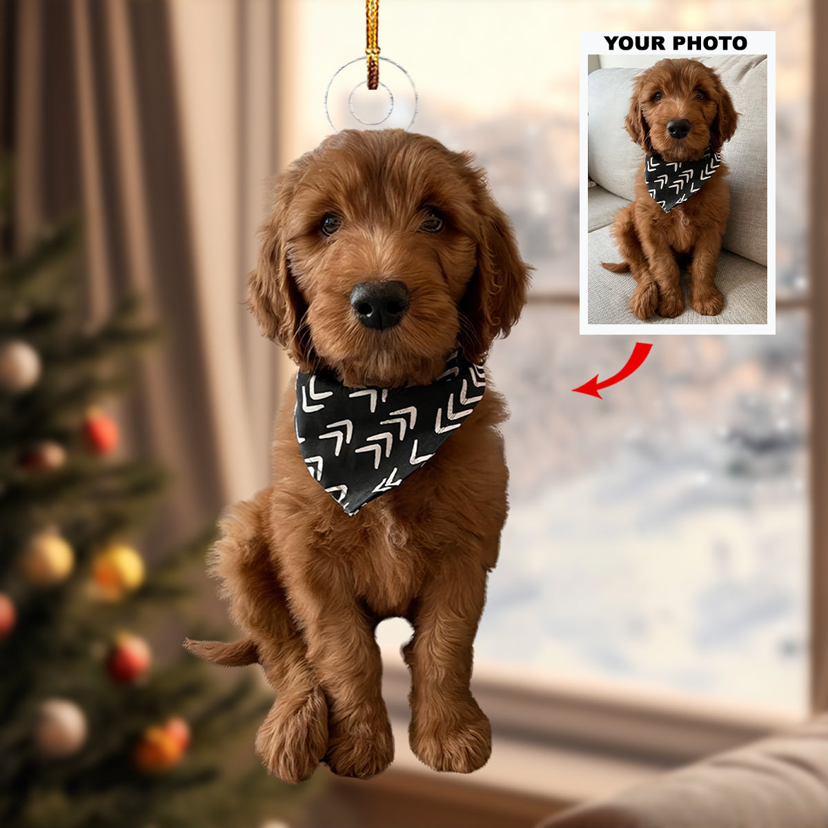 Cuddle Canines - Personalized Photo Mica Ornament - Christmas Gift For Dog Lovers