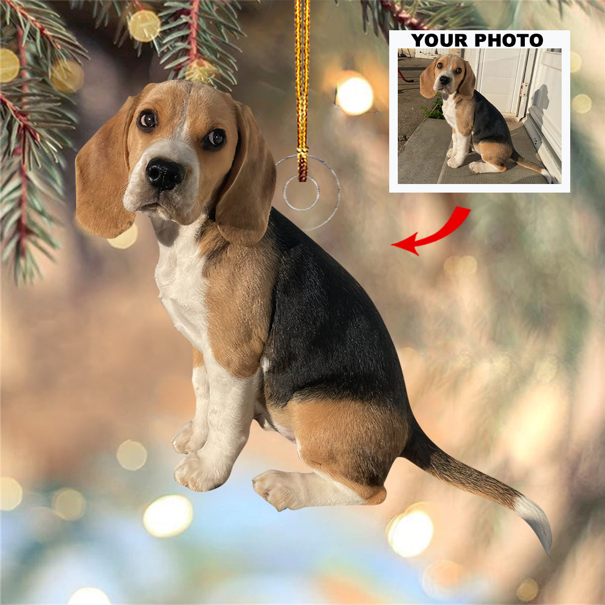 Tail Waggers - Personalized Photo Mica Ornament - Christmas Gift For Dog Lovers