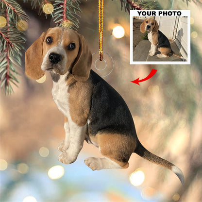 Tail Waggers - Personalized Photo Mica Ornament - Christmas Gift For Dog Lovers