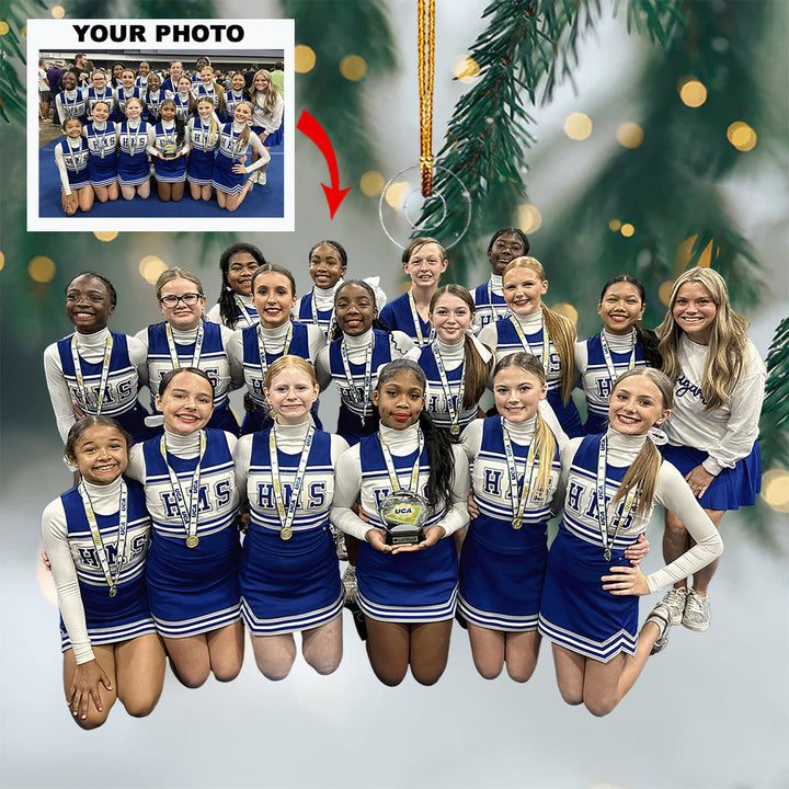 All-Star Aces - Personalized Photo Mica Ornament - Christmas Gift For Sport Lovers, Cheerleader Lovers, Cheerleader Members