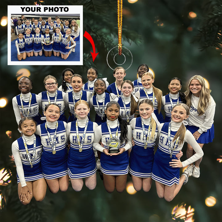 All-Star Aces - Personalized Photo Mica Ornament - Christmas Gift For Sport Lovers, Cheerleader Lovers, Cheerleader Members