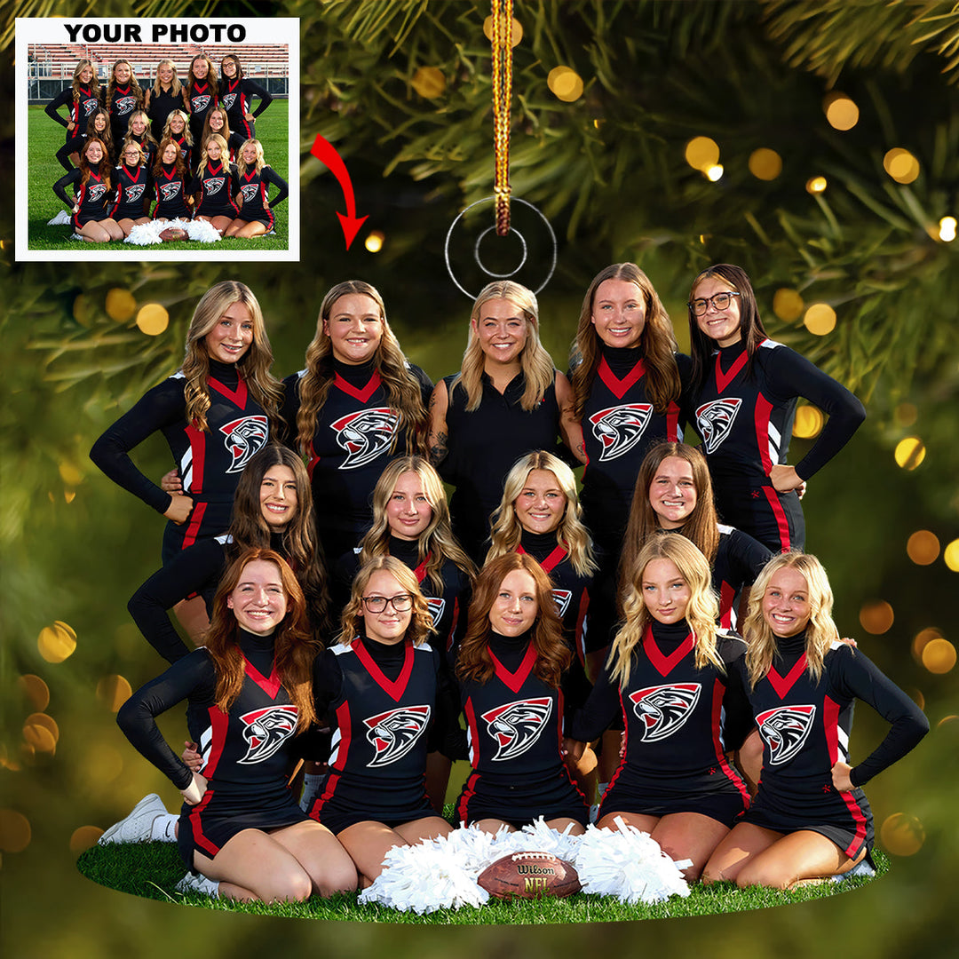 Sparkle Squad - Personalized Photo Mica Ornament - Christmas Gift For Sport Lovers, Cheerleader Lovers, Cheerleader Members
