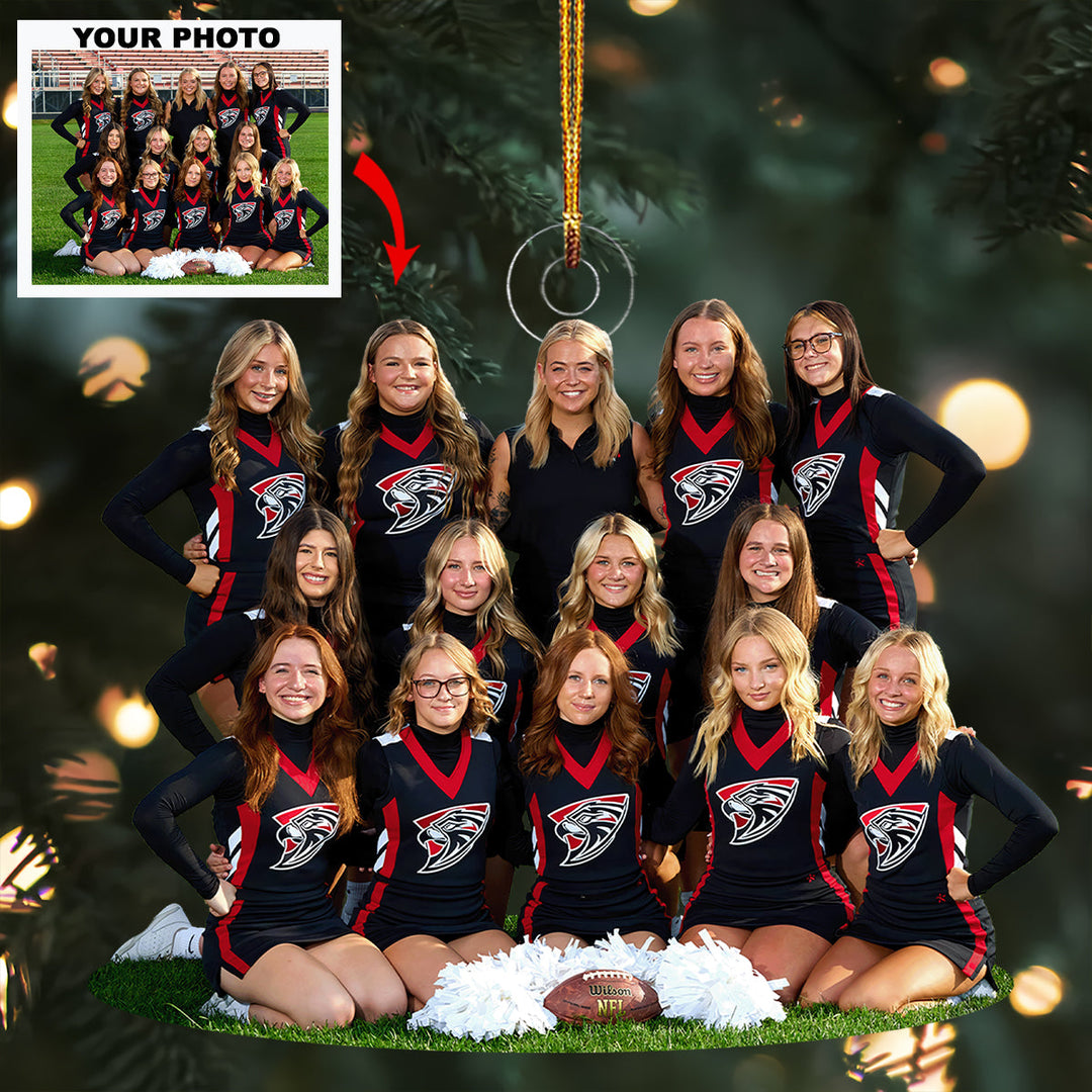 Sparkle Squad - Personalized Photo Mica Ornament - Christmas Gift For Sport Lovers, Cheerleader Lovers, Cheerleader Members