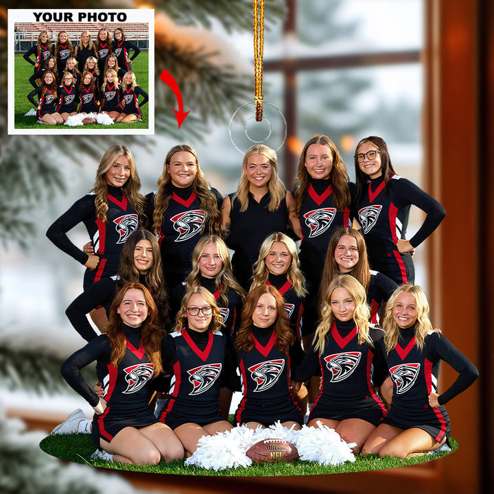 Sparkle Squad - Personalized Photo Mica Ornament - Christmas Gift For Sport Lovers, Cheerleader Lovers, Cheerleader Members