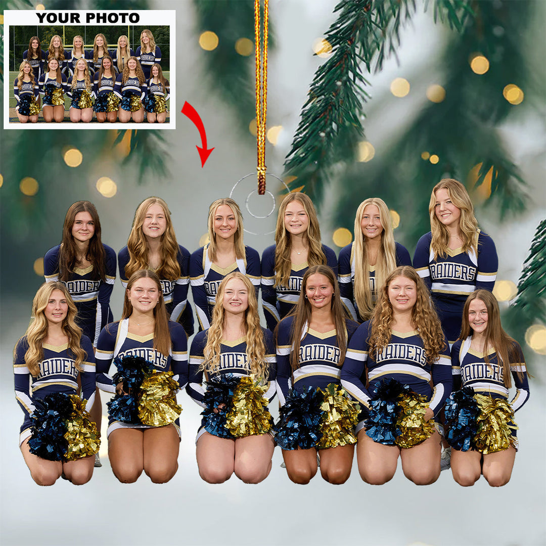 Squad Goals - Personalized Photo Mica Ornament - Christmas Gift For Sport Lovers, Cheerleader Lovers, Cheerleader Members
