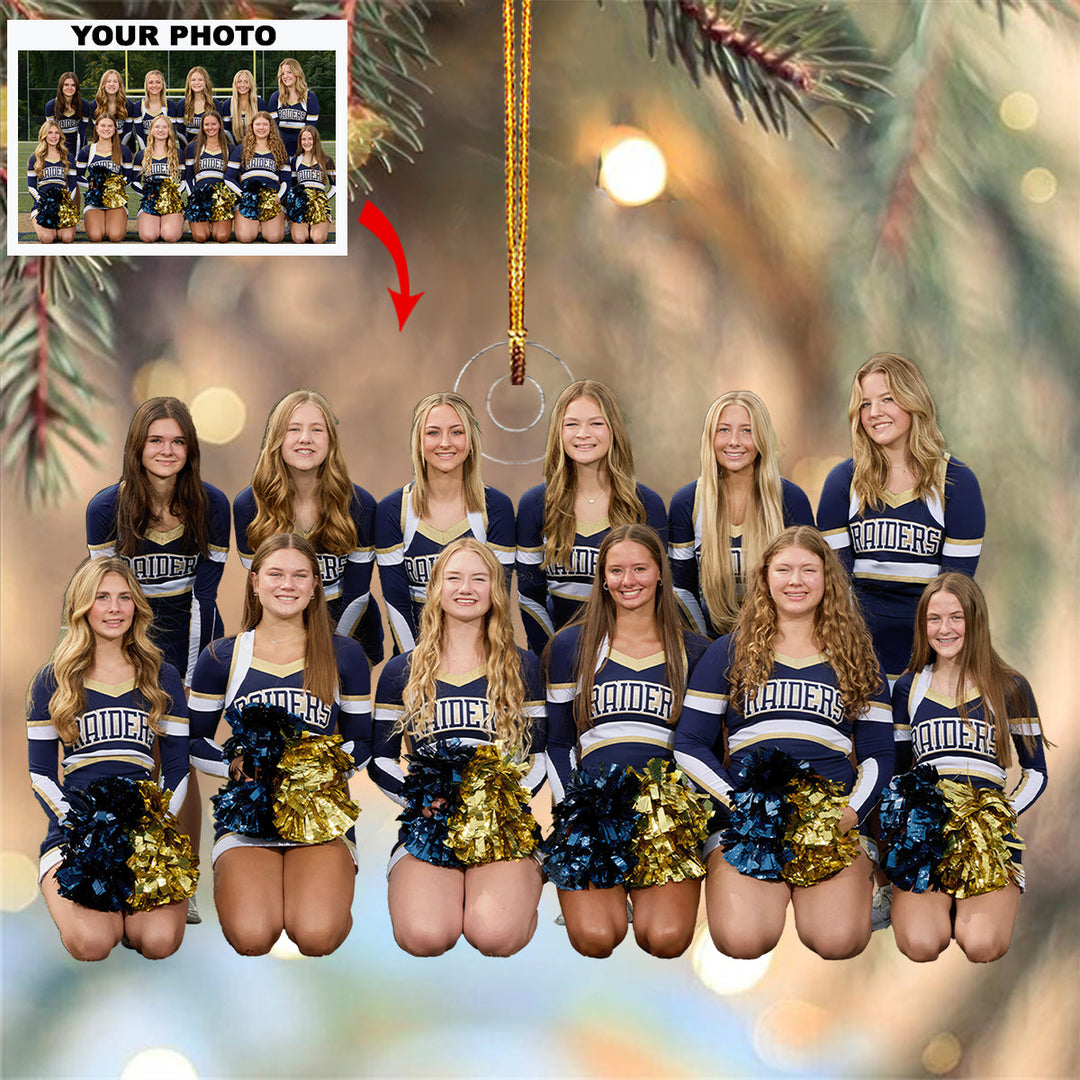 Squad Goals - Personalized Photo Mica Ornament - Christmas Gift For Sport Lovers, Cheerleader Lovers, Cheerleader Members