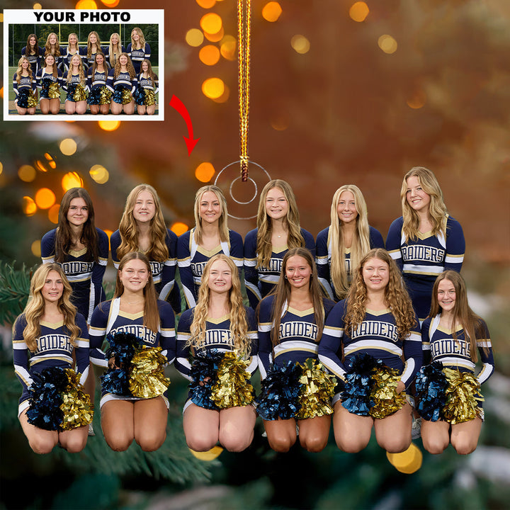 Squad Goals - Personalized Photo Mica Ornament - Christmas Gift For Sport Lovers, Cheerleader Lovers, Cheerleader Members