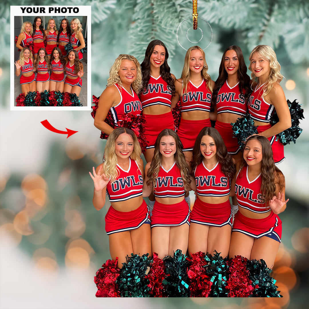 Ultimate Unity - Personalized Photo Mica Ornament - Christmas Gift For Sport Lovers, Cheerleader Lovers, Cheerleader Members