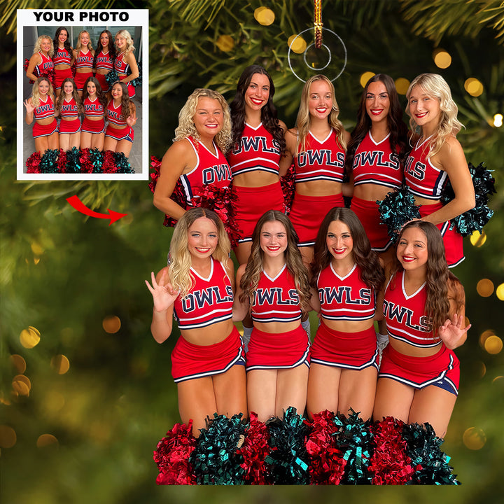 Ultimate Unity - Personalized Photo Mica Ornament - Christmas Gift For Sport Lovers, Cheerleader Lovers, Cheerleader Members