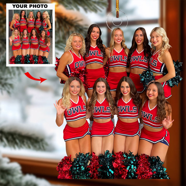 Ultimate Unity - Personalized Photo Mica Ornament - Christmas Gift For Sport Lovers, Cheerleader Lovers, Cheerleader Members