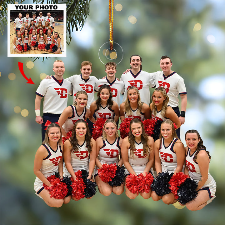 Victory Vibes - Personalized Photo Mica Ornament - Christmas Gift For Sport Lovers, Cheerleader Lovers, Cheerleader Members