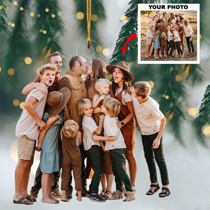 Beloved Moments - Personalized Photo Mica Ornament - Christmas Gift For Family, Family Members