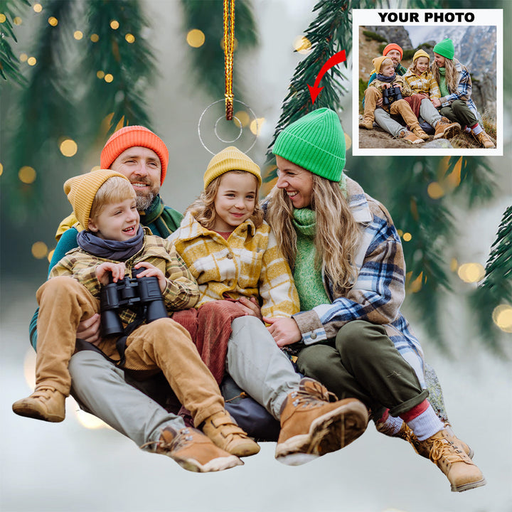 Family Ties - Personalized Photo Mica Ornament - Christmas Gift For Family, Family Members
