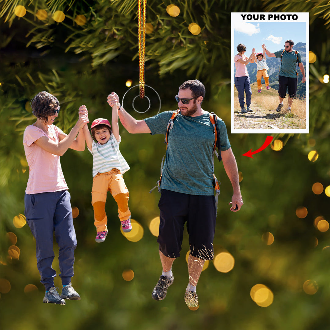 Forever Family - Personalized Photo Mica Ornament - Christmas Gift For Family, Family Members