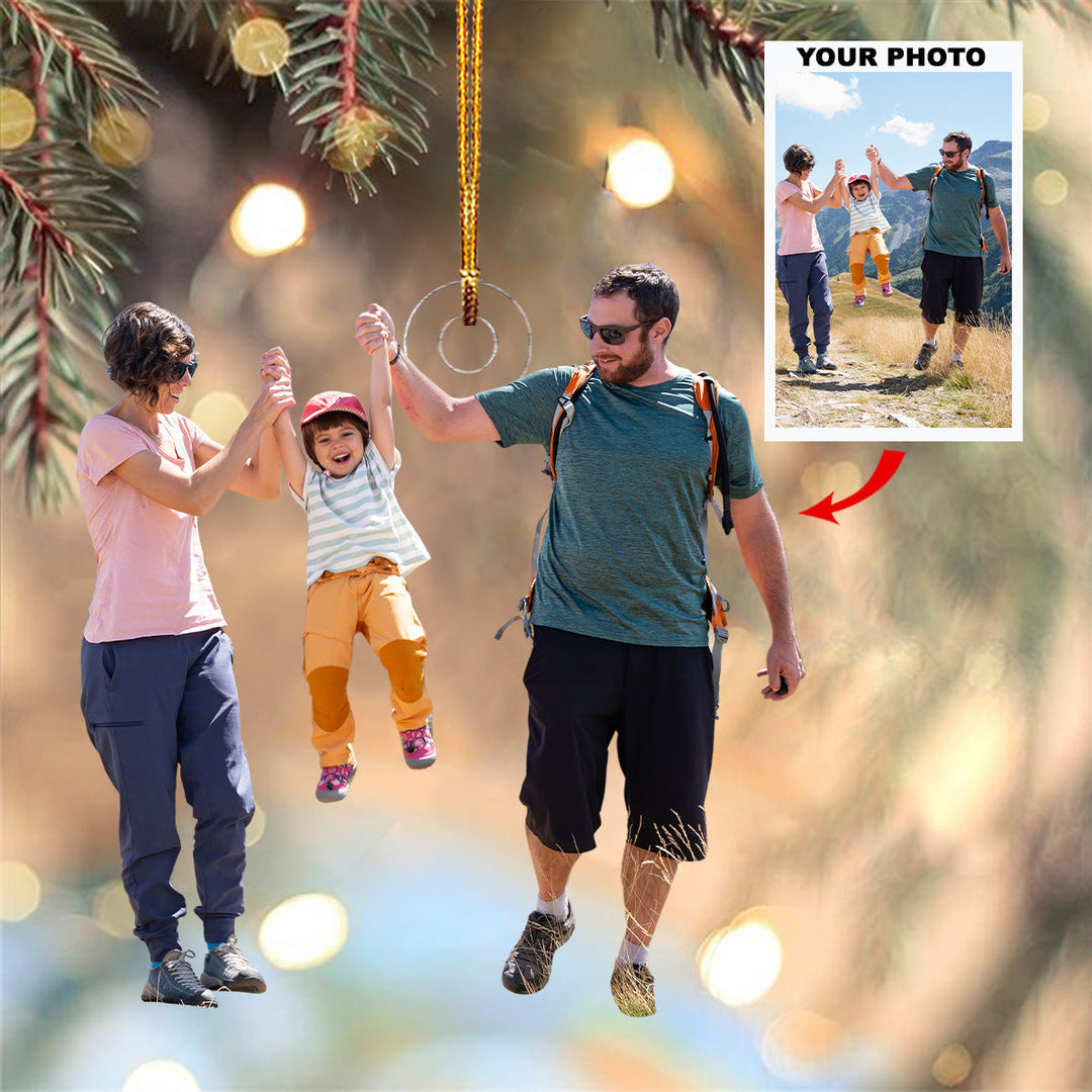 Forever Family - Personalized Photo Mica Ornament - Christmas Gift For Family, Family Members