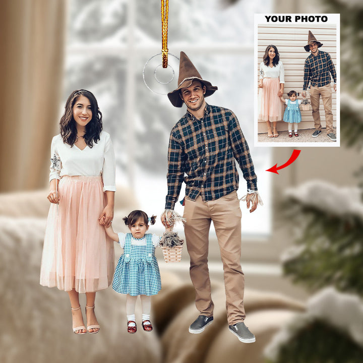 Warmth & Wonder - Personalized Photo Mica Ornament - Christmas Gift For Family, Family Members