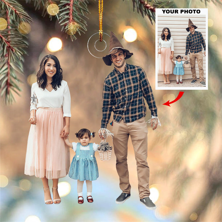 Warmth & Wonder - Personalized Photo Mica Ornament - Christmas Gift For Family, Family Members