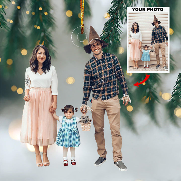 Warmth & Wonder - Personalized Photo Mica Ornament - Christmas Gift For Family, Family Members