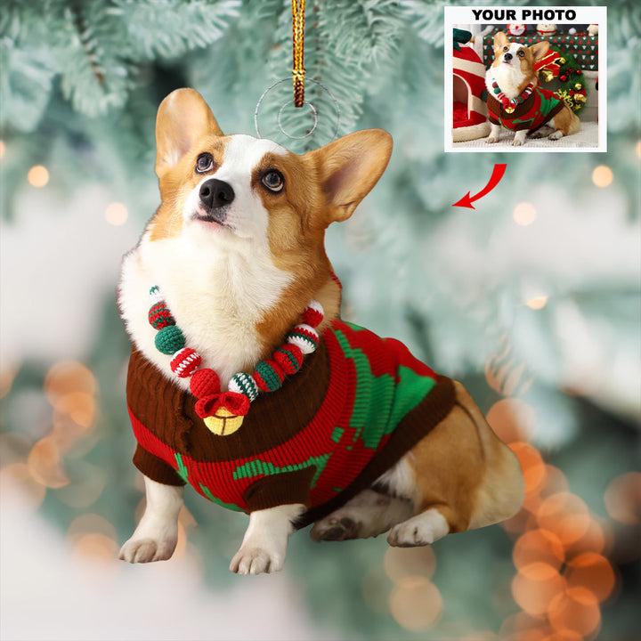 Christmas Cuddles - Personalized Photo Mica Ornament - Gift For Pet Lovers, Pet Owners, Family Members