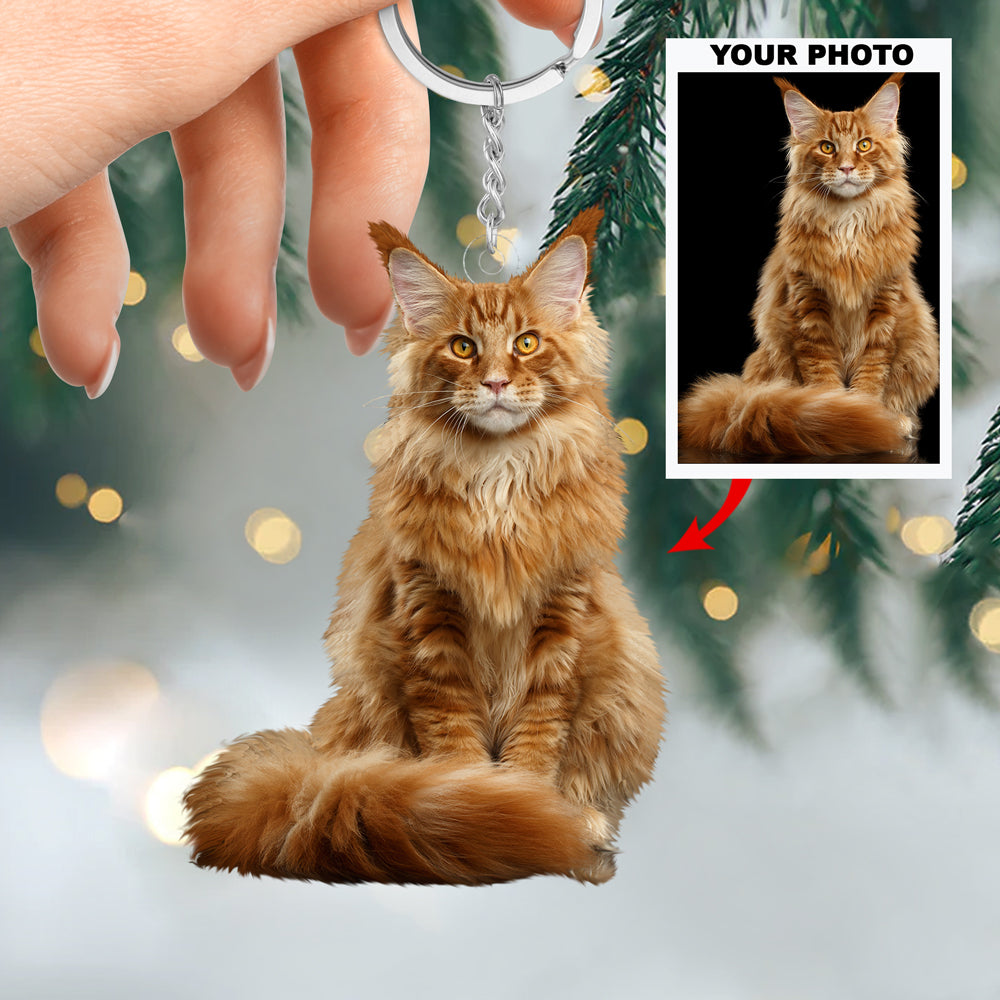 Personalized Custom Keychain - Birthday Gift For Cat Mom, Cat Dad, Dog Mom, Dog Dad, Cat Lover - Love My Cat, Custom Your Photo UPL0PD010