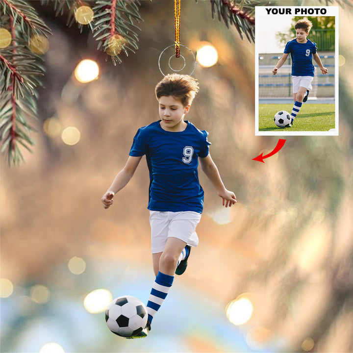 Goal Glow - Personalized Photo Mica Ornament - Christmas Gift For Sports Lovers