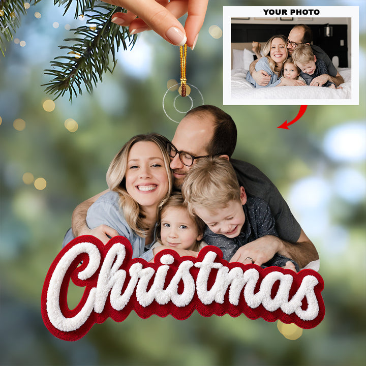 Christmas is Gathering - Personalized Photo Mica Ornament - Christmas Gift For Family Members UPL0LDH009