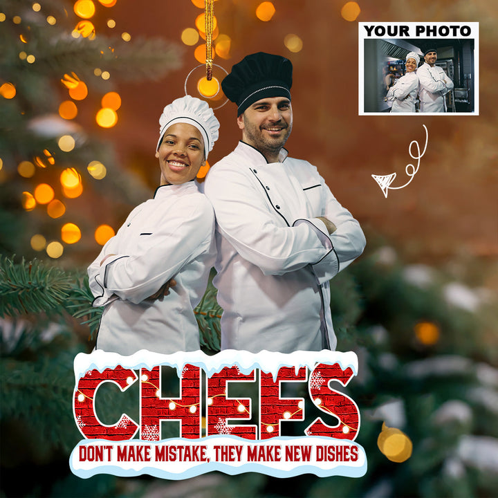 Chefs Ornaments - Personalized Custom Photo Mica Ornament - Christmas Gift For Chefs UPL0HT006