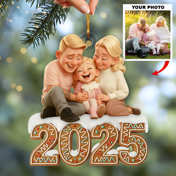 Made of Love 2025 - Personalized Photo Mica Ornament - Christmas Gift For Family Members UPL0LDH010